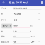wave125iの燃費（10/29）